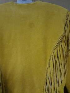   Western Rodeo Suede Leather Tan Fringe Lined Jacket S NWT Women  