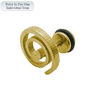  Gold Color Swirl Fake Screw Ear Gauge: Jewelry