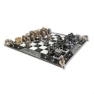  Dark Empire Skeleton Chess Set with Custom Board