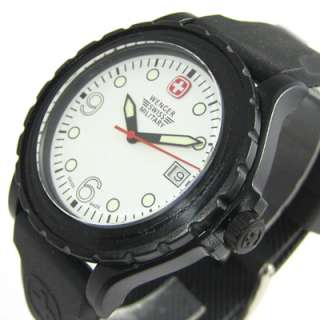 WENGER Swiss Army Mens Analog Round Black PLastic Watch WITH DEFECT 