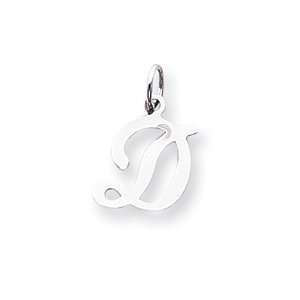  Sterling Silver Stamped Initial D Charm: Jewelry