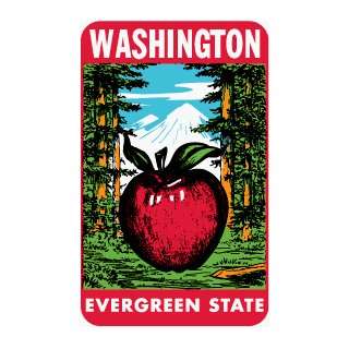  Fridgedoor Washington Evergreen State Travel Decal Magnet 