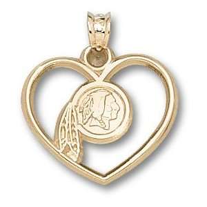  Washington Redskins Logo Heart Pendant 14K Gold Jewelry 
