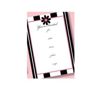 Event Invitation   Black/Red Daisy