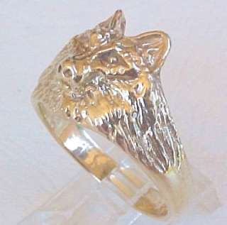 14Kt Gold WOLF Ring   Great Custom Design   SIGNED  NEW  