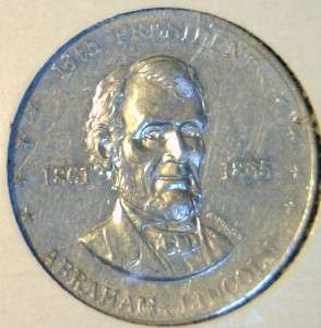 Abraham Lincoln Commemorative Mr. President Shell Game Medal   Token 