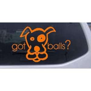 Orange 32in X 19.2in    Got Balls Dog Animals Car Window Wall Laptop 