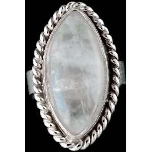 Rainbow Moonstone Ring   Sterling Silver