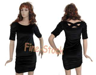 New Fashoin Lady Sexy Attractive Cocktail Party Velvet Mini Slim Dress 
