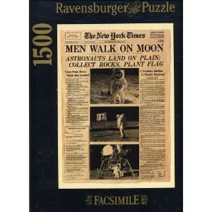   Facsimile Puzzle 1969 Men Walk On Moon NEW YORK TIMES FRONT PAGE MIB