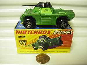 LESNEY MATCHBOX 1973 MB73B GREEN WEASEL MINT IN EXCELLENT BOX*  