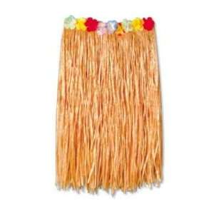  Adult Natural Colored Flowered Hula Skirt 