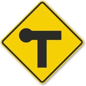  T Junction Road Symbol Aluminum Sign, 24 x 24 Office 