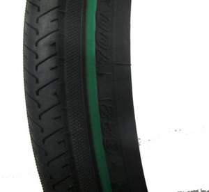 700c fixie bike tire, city track bicycle tire 187 black with green 