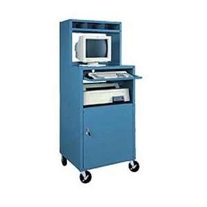  Mobile Computer Cabinet With Riser Blue