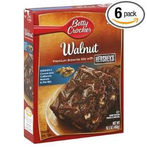 Betty Crocker Premium Brownie Mix, Walnut, 16.5 Ounce (Pack of 6 