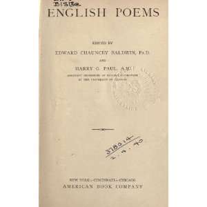  English Poems Edward Chauncey Baldwin Books