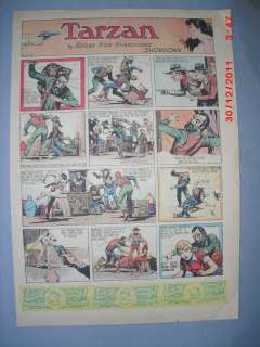 Tarzan Sunday Page by Burne Hogarth from 3/17/1940 Tabloid Size  