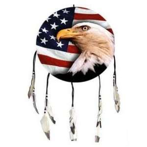   14.5 Diameter Dreamcatcher Eagle And American Flag