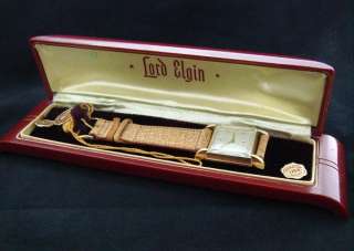 Mens Antique Estate NEW OLD STOCK Lord Elgin Wrist Watch w/ Orig. Box 