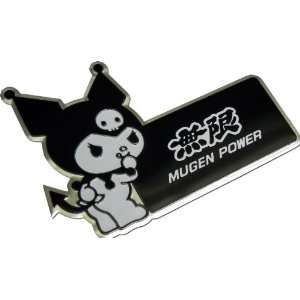  Mugen Power Kuromi Hello Kitty Black White Aluminum Emblem 