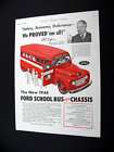 Ford School Bus Safety Chassis 1948 print Ad