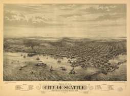 1878 Birds eye map of Seattle, Washington Territory  