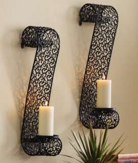 SCROLL METAL WALL SCONCE CANDLE HOLDER MODERN CONTEMPORARY WALL ART 