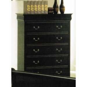  Bedroom Chest with Hidden Drawers in Black Finish