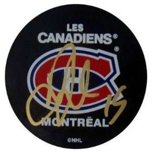   Montreal Canadiens Hockey Puck w/Case   Autographed NHL Pucks Sports