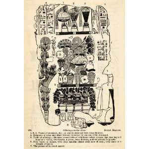 com 1854 Woodcut Ancient Egyptian Tomb Altar Offerings Hieroglyphics 