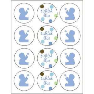  Tickle Blue Baby Shower Supplies Seals   2 Sheets: Baby