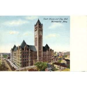 1900 Vintage Postcard Court House and City Hall Minneapolis Minnesota
