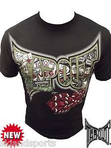 New Mens Tapout UFC MMA Viva Las Vegas dice Cage Fighter T shirt black 