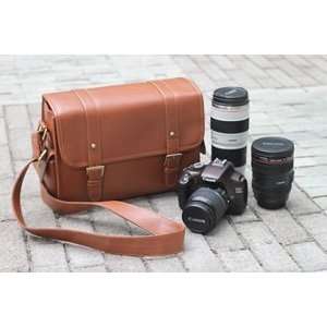 Vintage Brown PU Leather Camera Shoulder Bag/deluxe Photo/video Camera 
