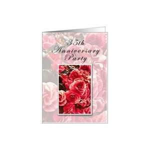  35th Anniversary Party Invitation, Pink Flowers Card 