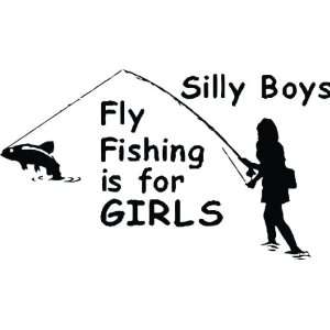    Silly BOYS Fly Fishing Is For Girls   selected color Navy Blue 