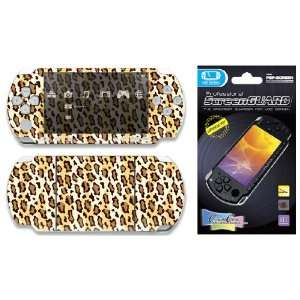   PSP 2000 Slim Skin Decal Sticker plus Screen Protector   Leopard Print
