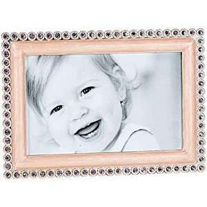   Pink jewel adorned pink enamel frame by Sixtrees   4x6