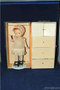 vintage 11 composition patsy type girl doll trunk extra clothes 1930s
