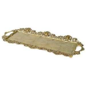  Porcelain and Brass Serving Tray
