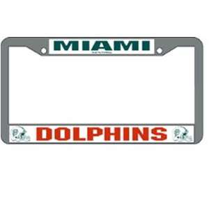  Miami Dolphins License Plate Frame   Chrome: Sports 
