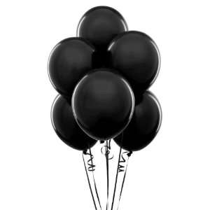  Pitch Black Latex Balloons (6 count) 