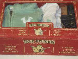 True Religion Baby 3 pc Boxed Set Jeans, Hoodie & Tee in Kelly Green 
