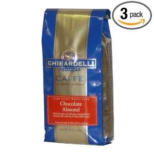 Ghirardelli Caffe Gourmet Coffee Chocolate Almond, Light Roast Whole 