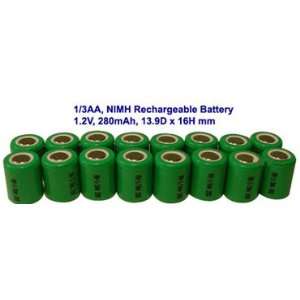   Cell: 1/3 AA 1.2V 280mAh NiMH Rechargeable Batteries (16 pcs