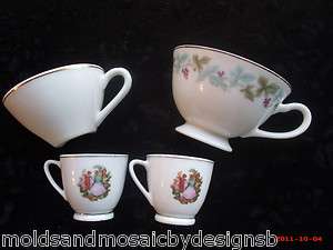 half Tea Cups~Mosaic Tiles~3 sizes~Great to have on hand~2 small are 