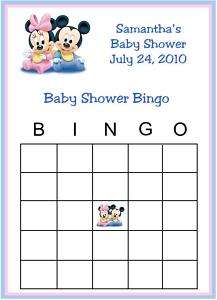 Personalized Baby Mickey&Minnie Baby Shower Bingo Games  
