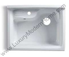 24 Modern Laundry Room Utility Ceramic Sink Vanity Cabinet Slop Mop 
