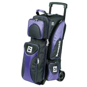  Brunswick Flash Triple Roller Bowling Bag  Purple: Sports 